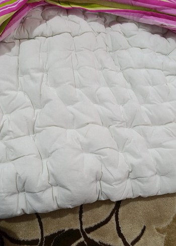 Nakışlı Pastel Beyaz Yatak Örtüsü çift taraflı yorgan - Görsel 4