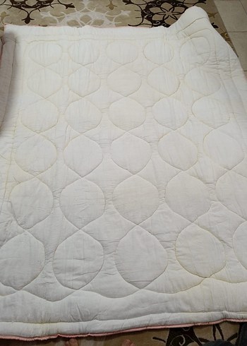 Nakışlı Pastel Beyaz Yatak Örtüsü çift taraflı yorgan - Görsel 5