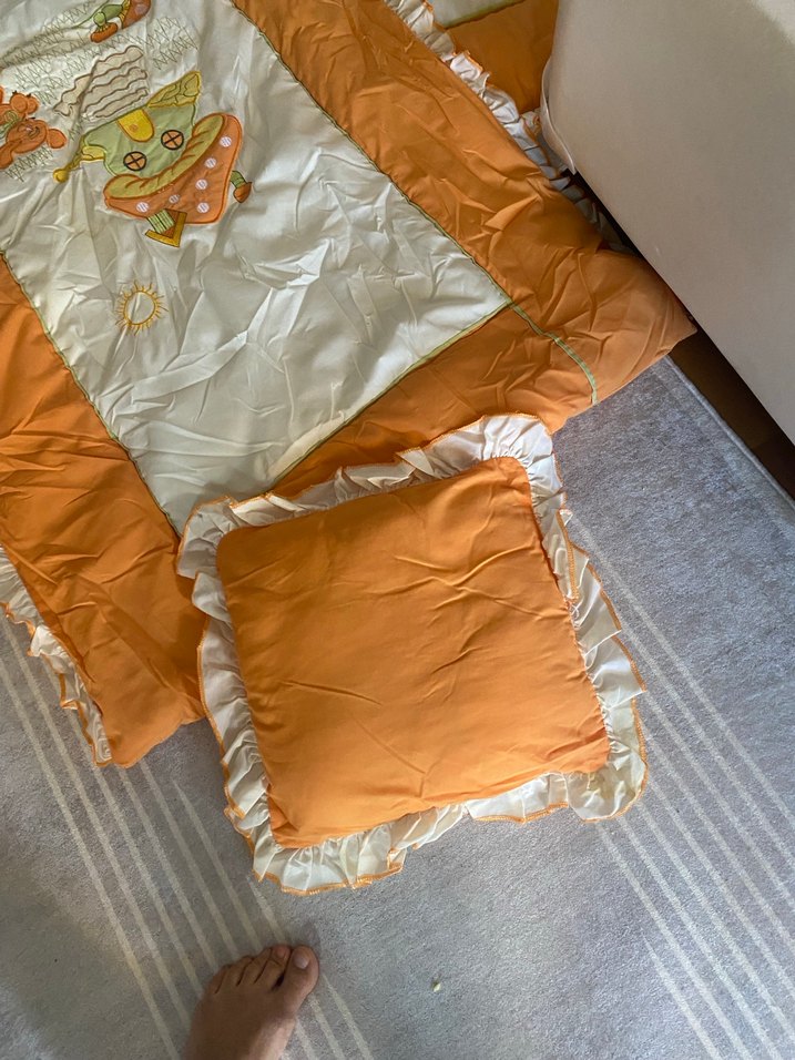 Nakışlı Turuncu Çocuk Uyku Seti - Görsel 3