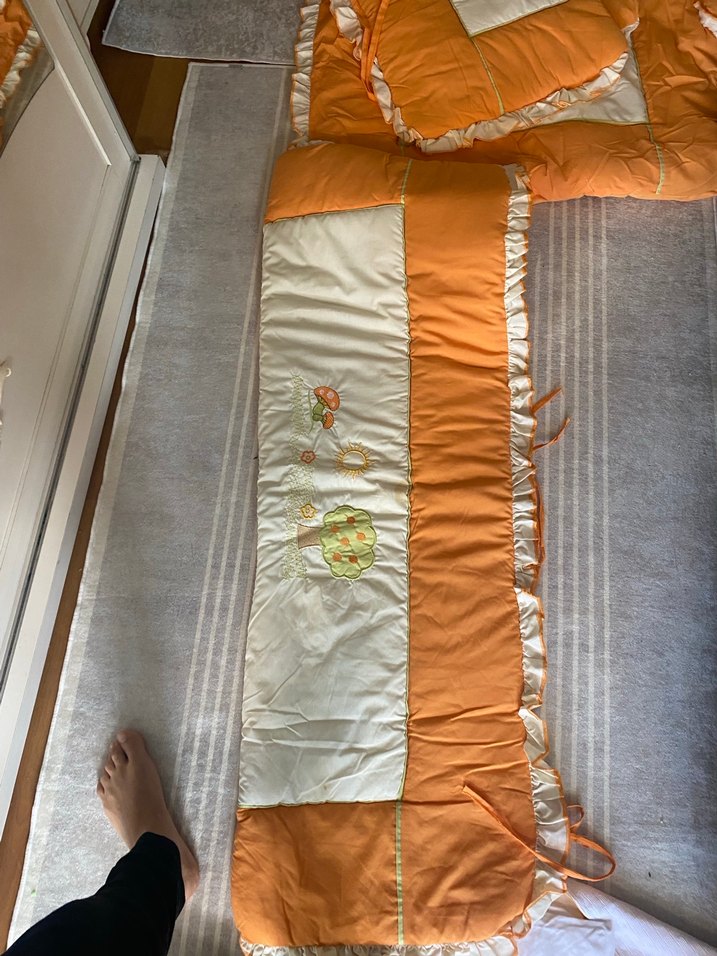 Nakışlı Turuncu Çocuk Uyku Seti - Görsel 5