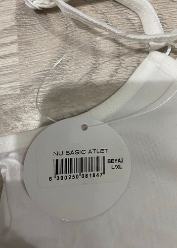 Beyaz İnce Askılı Pamuklu Kadın Atlet - Görsel 2