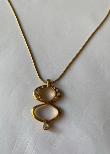 Altın Renkli Zincir Detaylı Midi Kolye - Görsel 2