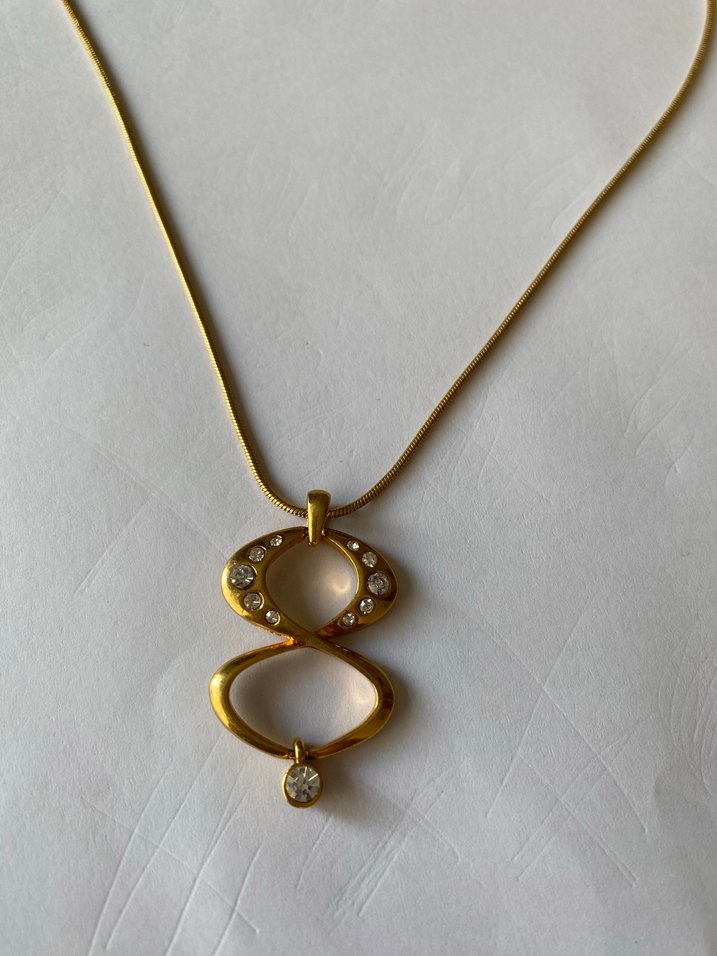 Altın Renkli Zincir Detaylı Midi Kolye - Görsel 2