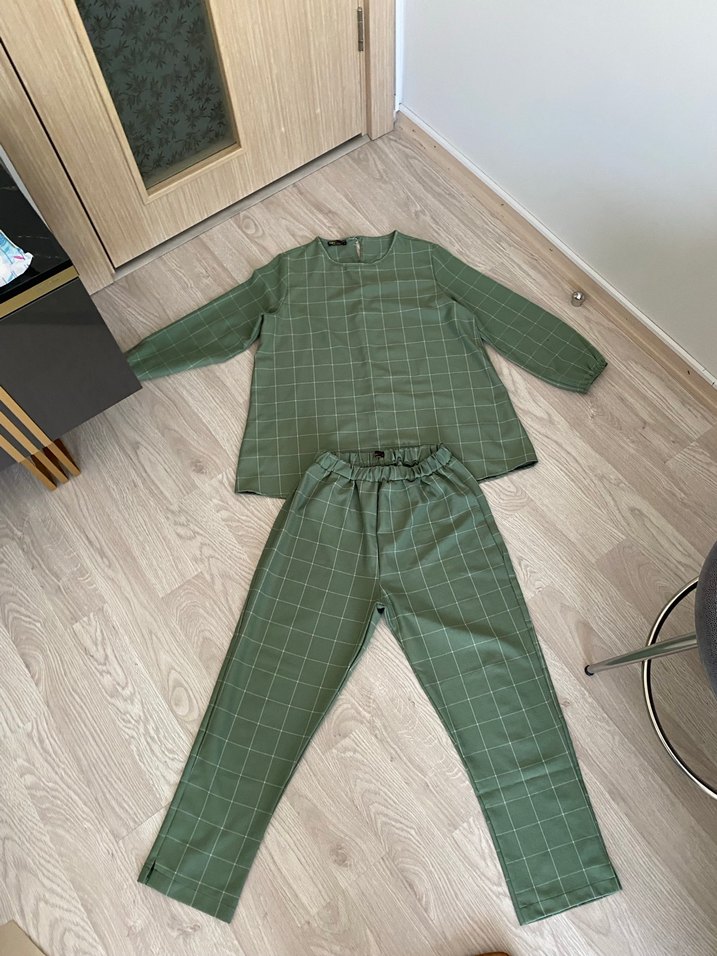 Haki Kareli Hamile Tunik - Görsel 2