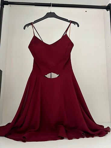 Bordo abiye elbise