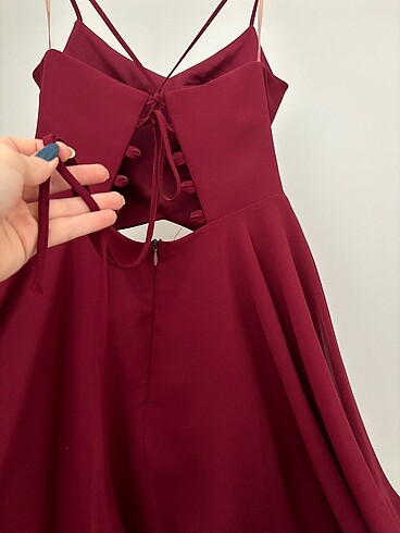 s Beden Bordo abiye elbise