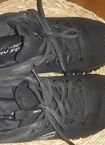 37,5 Beden siyah Renk Skechers Siyah rahat tabanlı spor ayakkabı