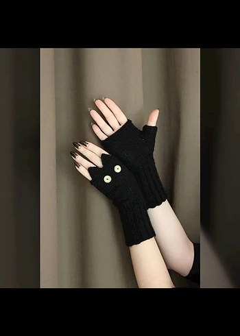 Hello Kiti Desenli Pembe Örgü Eldiven - Görsel 3