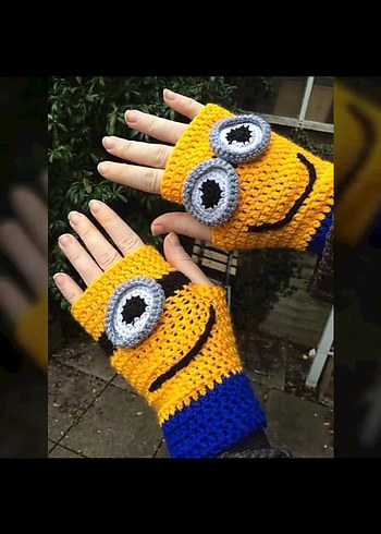 Hello Kiti Desenli Pembe Örgü Eldiven - Görsel 2