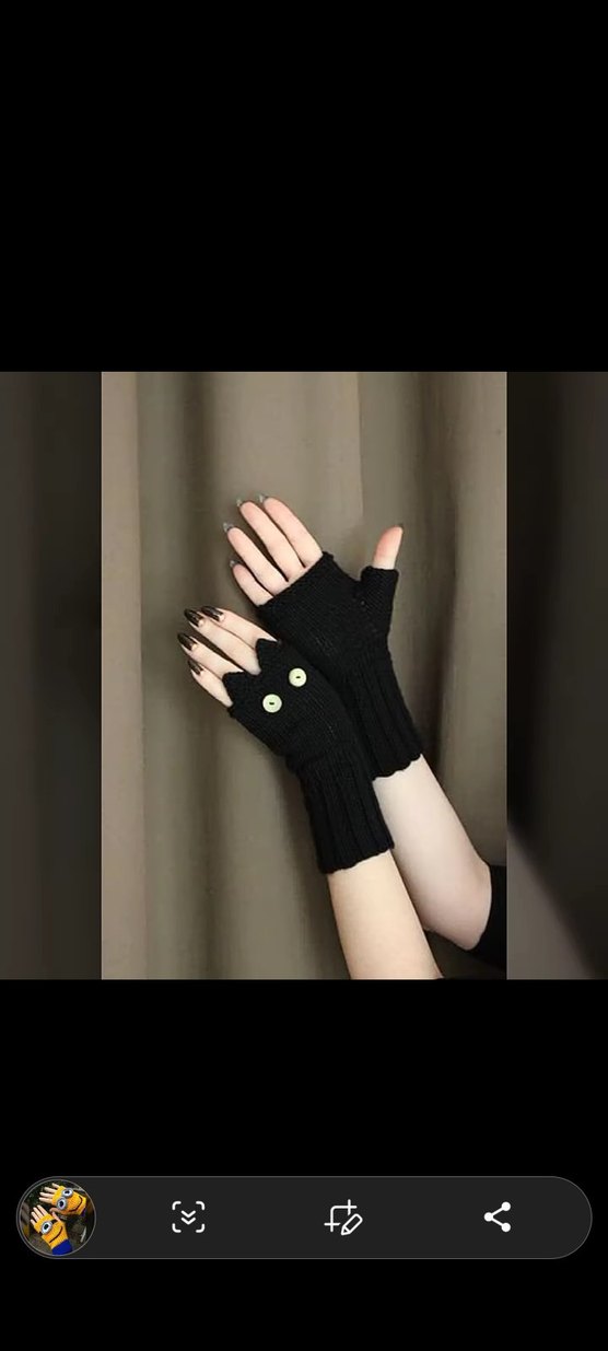 Hello Kiti Desenli Pembe Örgü Eldiven - Görsel 3