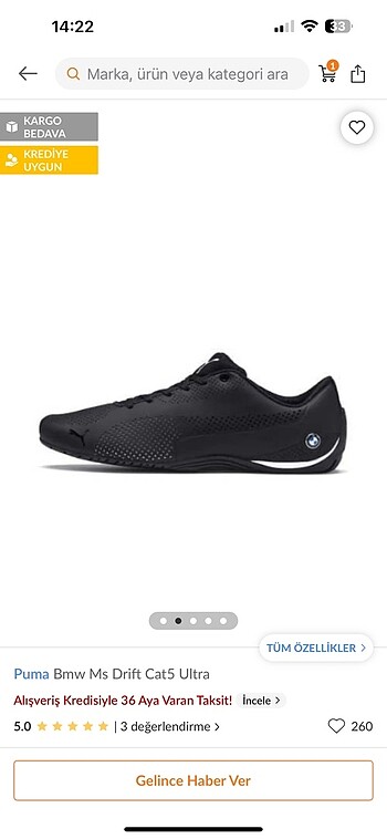 37 Beden siyah Renk Puma BMW ms drift cat5