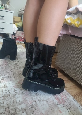 Yılan Desenli Siyah Platform Topuklu Goth - Görsel 2