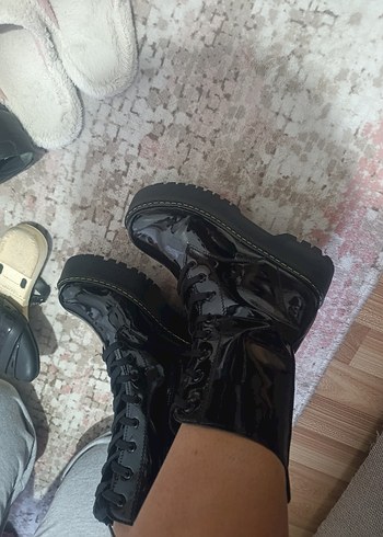 Yılan Desenli Siyah Platform Topuklu Goth - Görsel 4