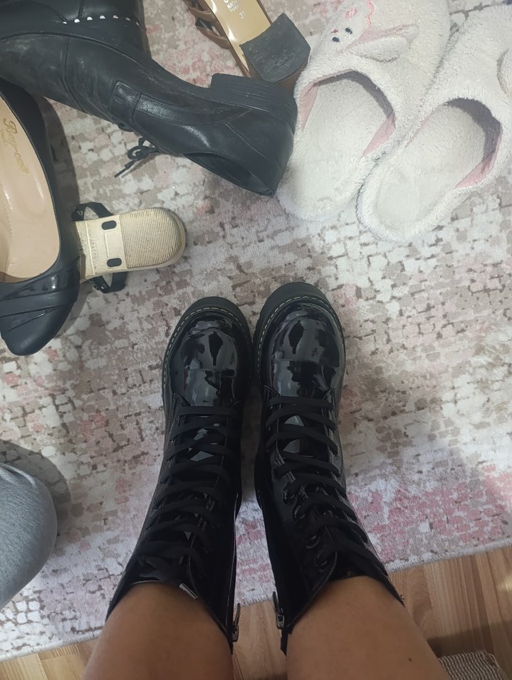 Yılan Desenli Siyah Platform Topuklu Goth - Görsel 5