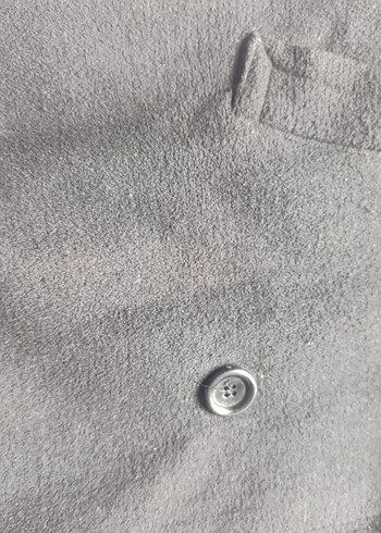 Gri Düğmeli Kadın Midi Kaban - Görsel 5