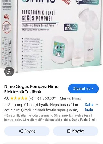 Beyaz Elektrikli Göğüs Pompası - Görsel 3