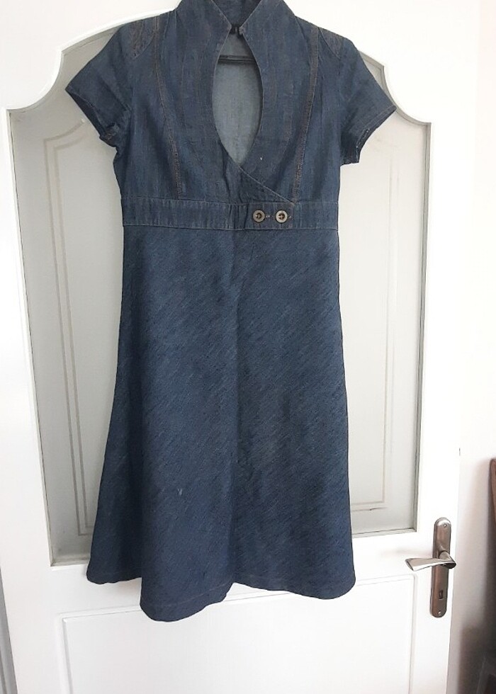 38 40 bedene uyumlu kot elbise - Görsel 4