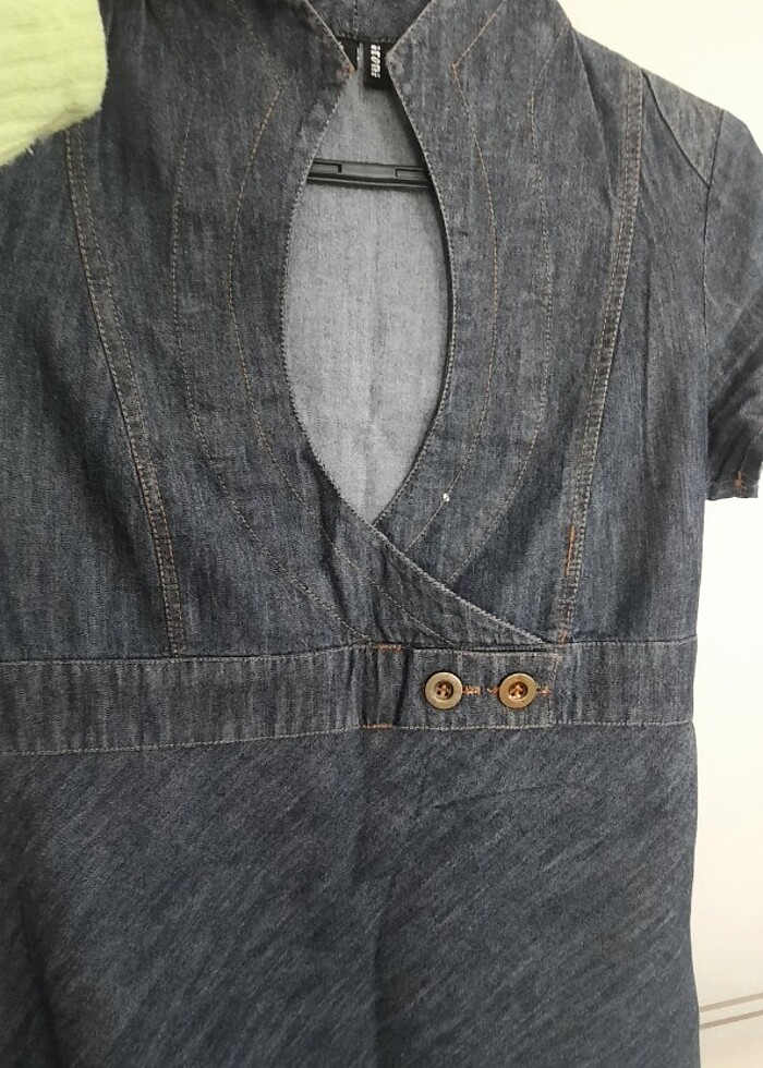 38 40 bedene uyumlu kot elbise - Görsel 5