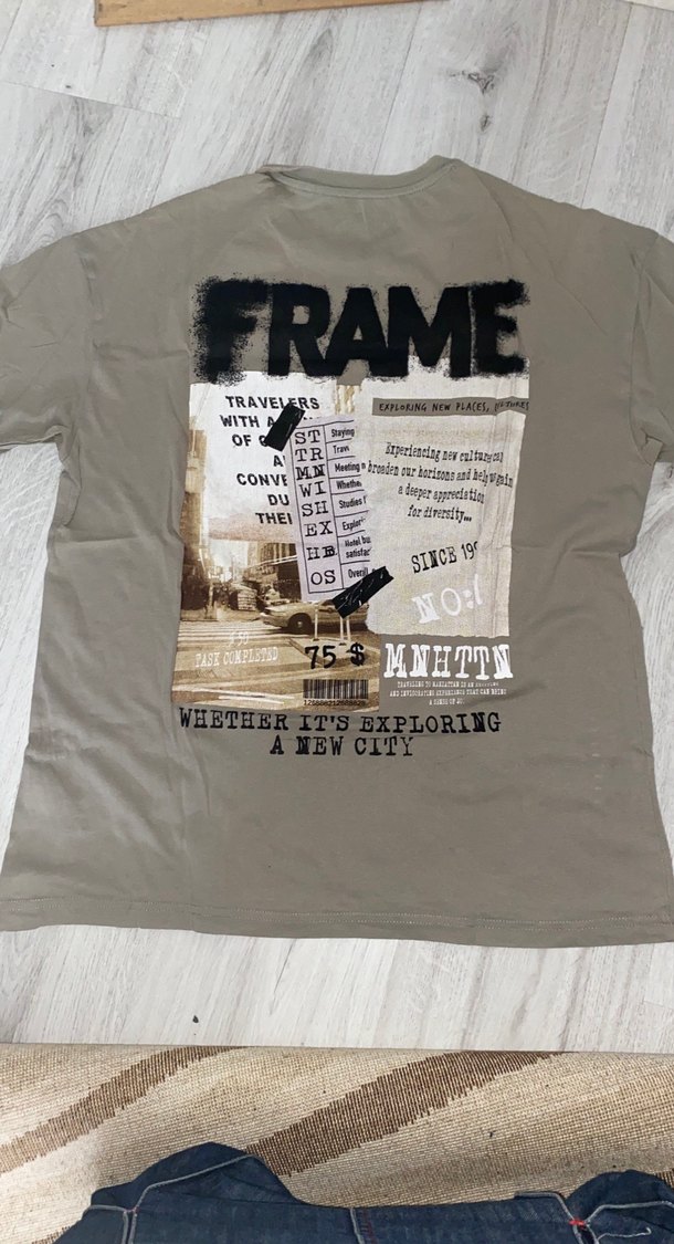 Gri Baskılı Erkek Tişört - Görsel 2