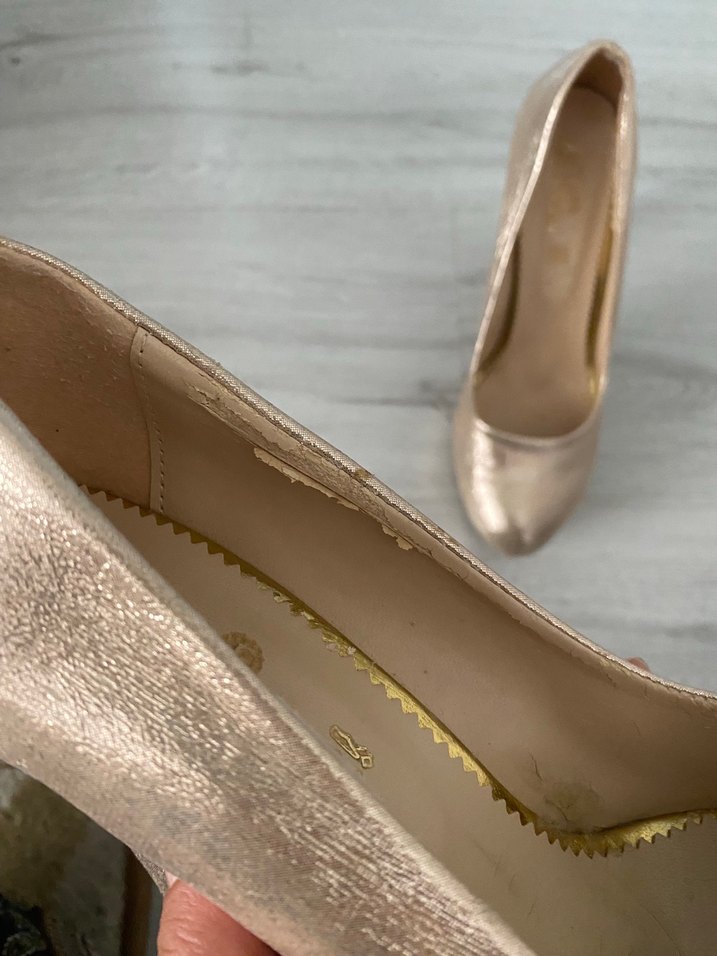 Altın Rengi Kadın Topuklu abiye ayakkabı - Görsel 2