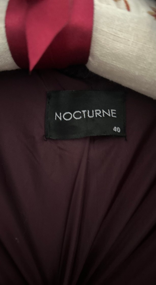 Bordo Gri Ekose Uzun Kadın Yün Kaban - Görsel 2