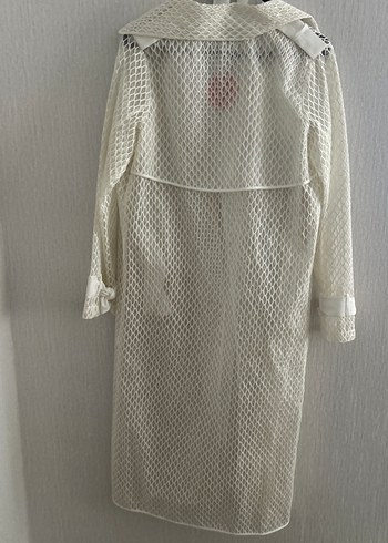 Uzun Kollu Beyaz Bohem Kadın parka - Görsel 3