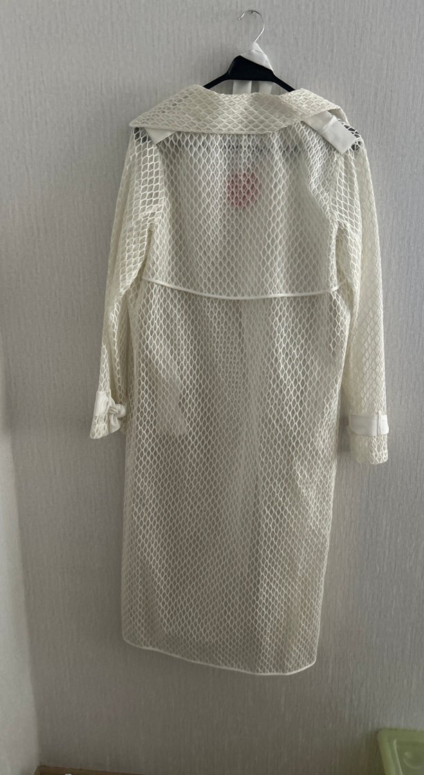 Uzun Kollu Beyaz Bohem Kadın parka - Görsel 3