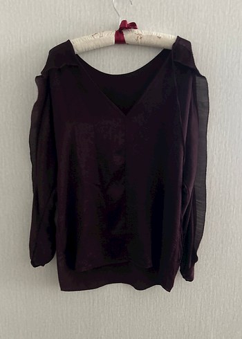 Ipekyol bordo saten bluz - Görsel 3