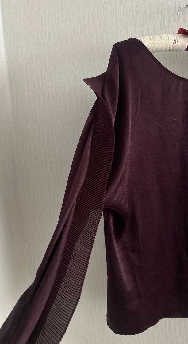 Ipekyol bordo saten bluz - Görsel 2