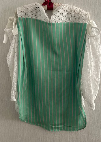 Dantel ve Nakış Detaylı Beyaz Bohem Bluz - Görsel 4