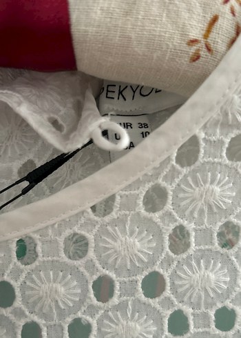 Dantel ve Nakış Detaylı Beyaz Bohem Bluz - Görsel 2