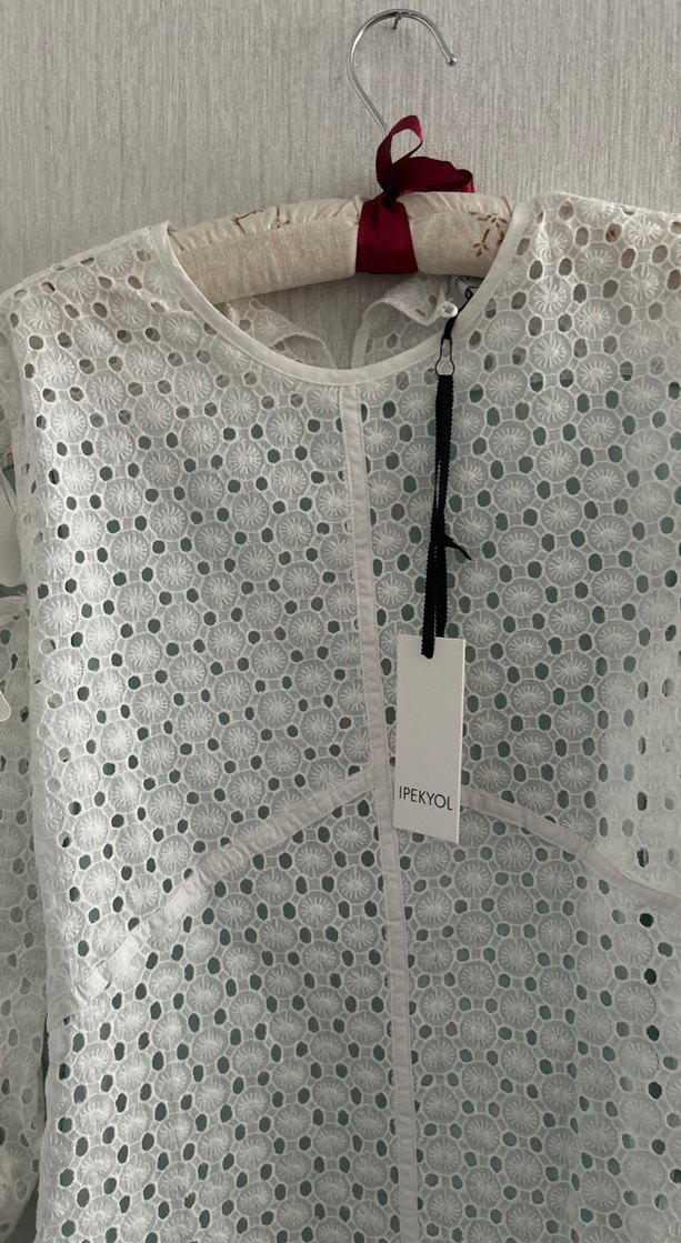 Dantel ve Nakış Detaylı Beyaz Bohem Bluz - Görsel 3