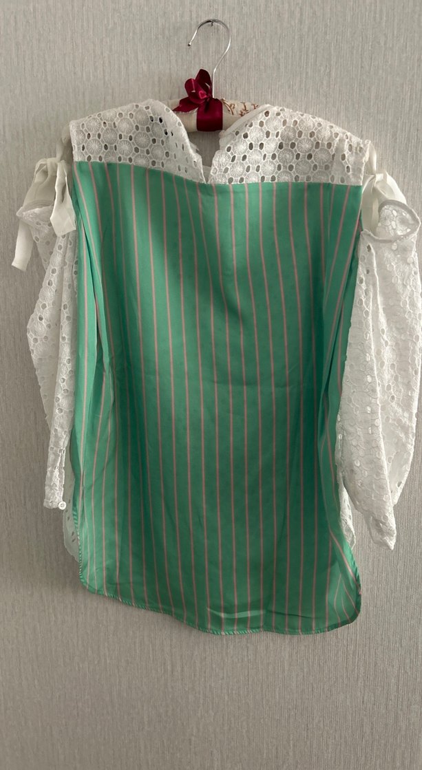 Dantel ve Nakış Detaylı Beyaz Bohem Bluz - Görsel 4