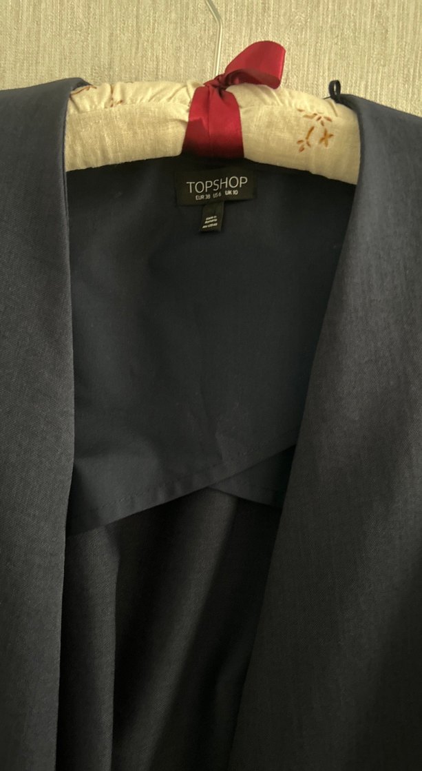 Kemerli Lacivert Midi Kadın Yelek - Görsel 2