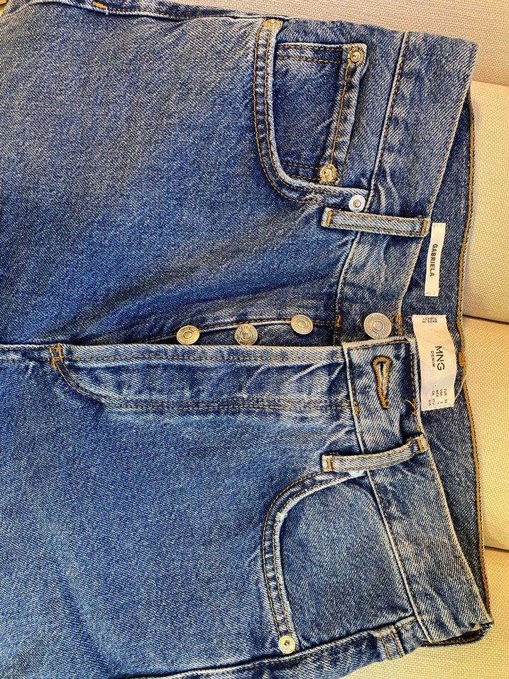 MNG Düğmeli Mavi Kadın Denim Midi Jean - Görsel 2