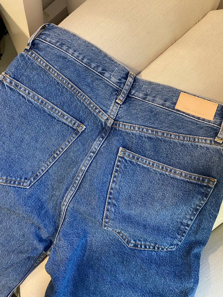 MNG Düğmeli Mavi Kadın Denim Midi Jean - Görsel 4