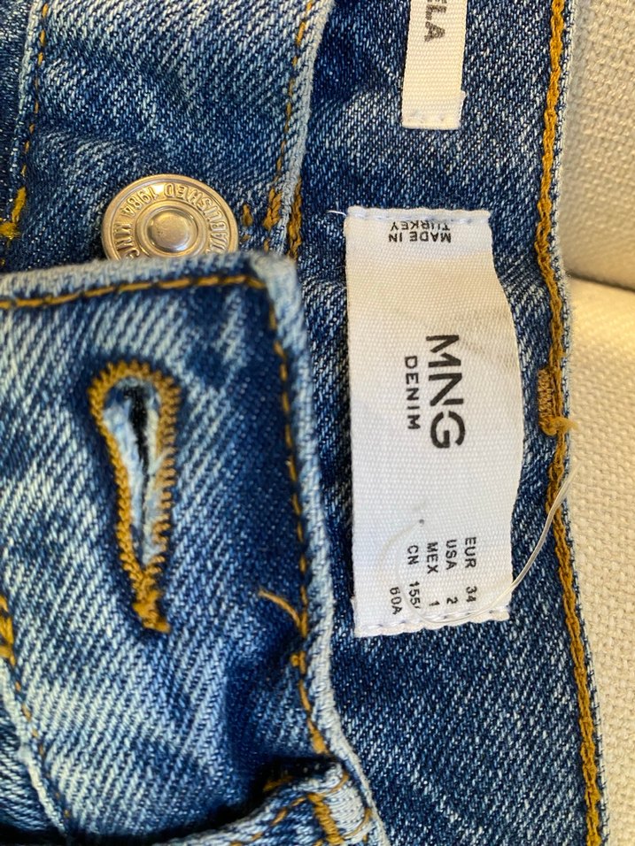 MNG Düğmeli Mavi Kadın Denim Midi Jean - Görsel 3