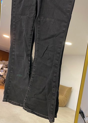 Düğmeli Siyah Kadın Jean - Görsel 3