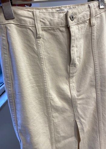 Bej Uzun Piliseli Kadın Etek - Görsel 3