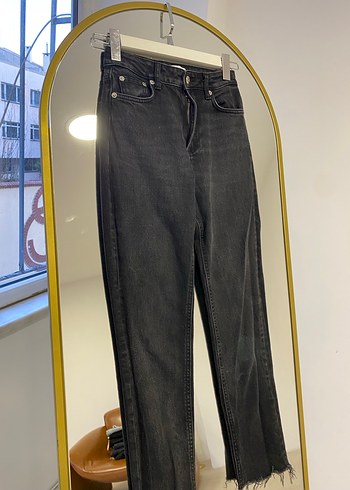 Kadın Siyah Baskılı Denim Pantolon - Görsel 4
