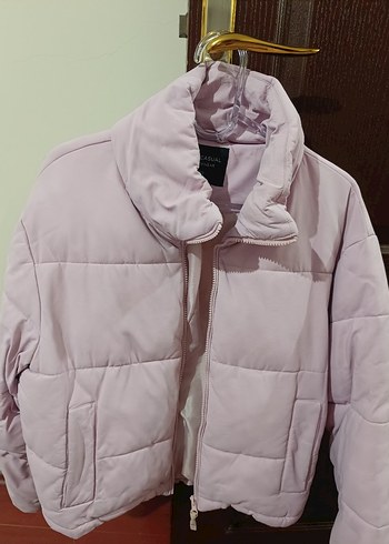Pembe Kısa Kadın Kış Montu