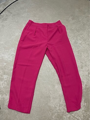 Şeker pembe krep kumaş pantolon