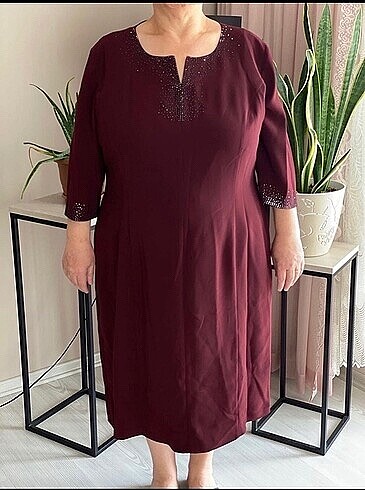 büyük beden bordo abiye 52 beden