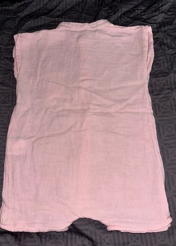 6 Ay Beden Düğmeli Pembe Bebek Kız Tulum