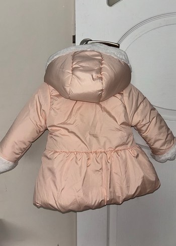 Diğer Kız Çocuk Pudra Pembe Kapüşonlu Kürk Detaylı Mont