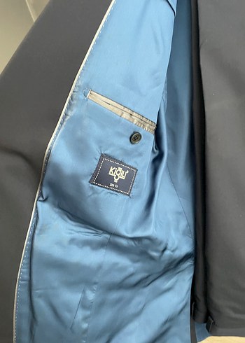 Lacivert Düğmeli Erkek Takım Elbise - Görsel 3