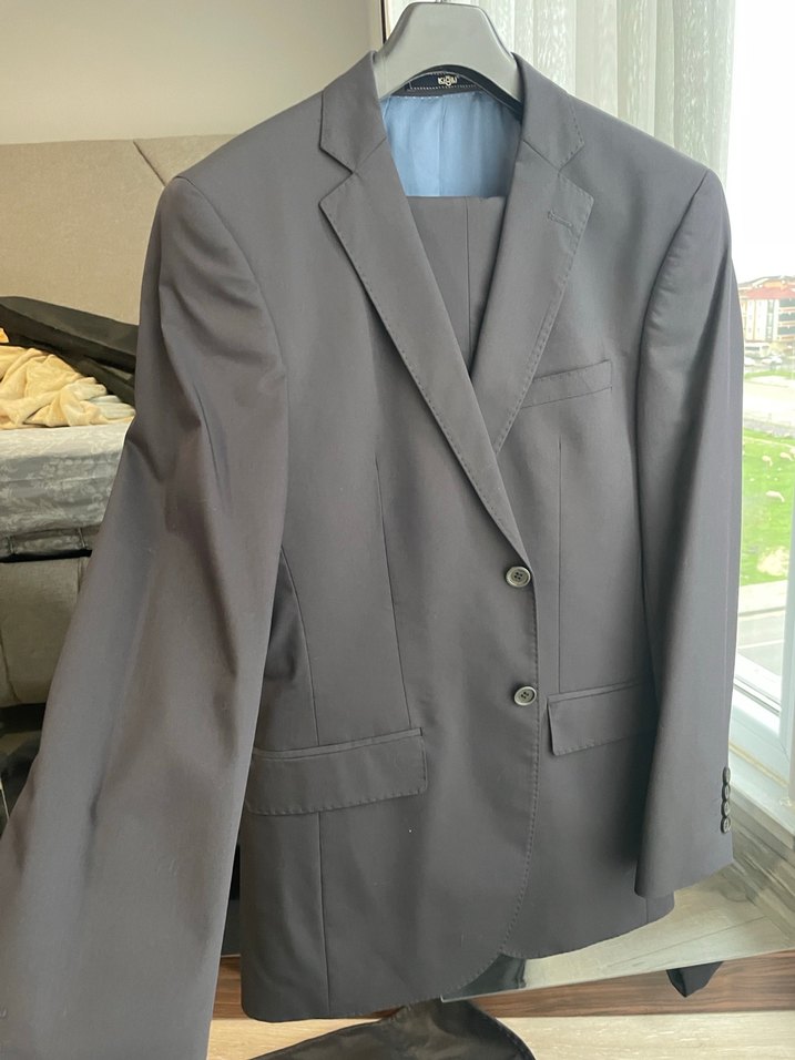 Lacivert Düğmeli Erkek Takım Elbise - Görsel 2