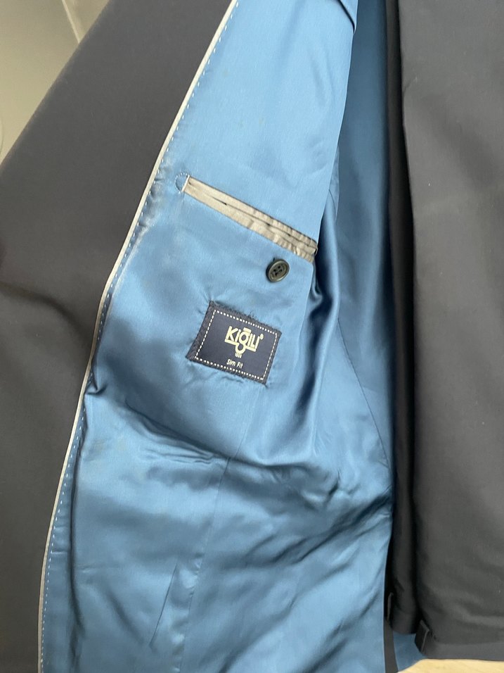 Lacivert Düğmeli Erkek Takım Elbise - Görsel 3