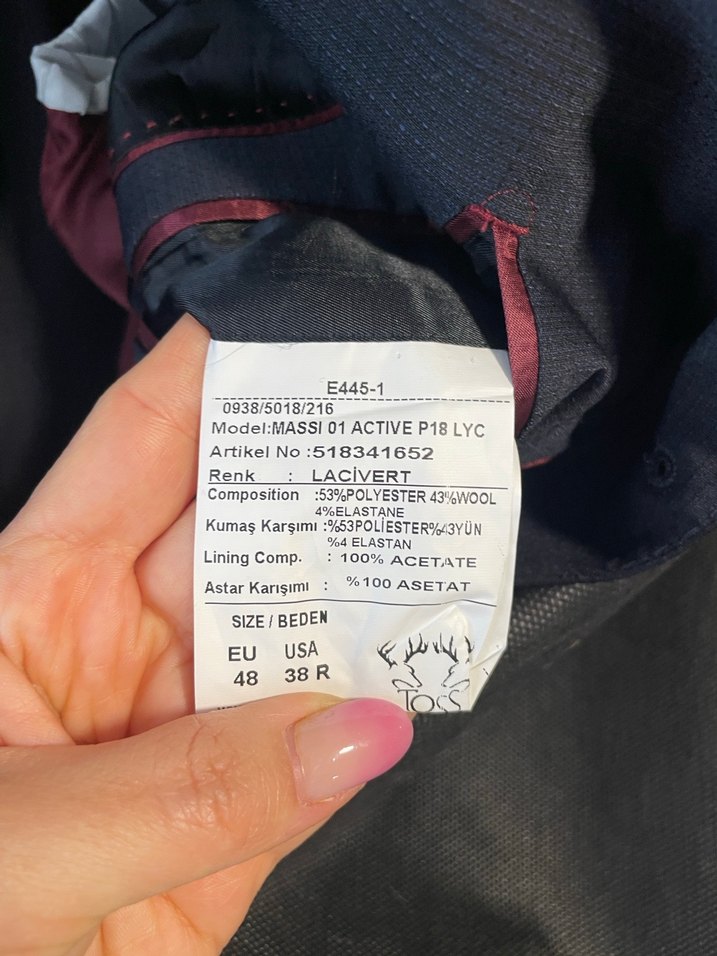 Lacivert Erkek Ofis Takım Elbise Ceketi - Görsel 5