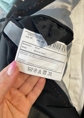 Siyah Erkek Ofis Takım Elbise, Düğmeli, Normal Boy - Görsel 5